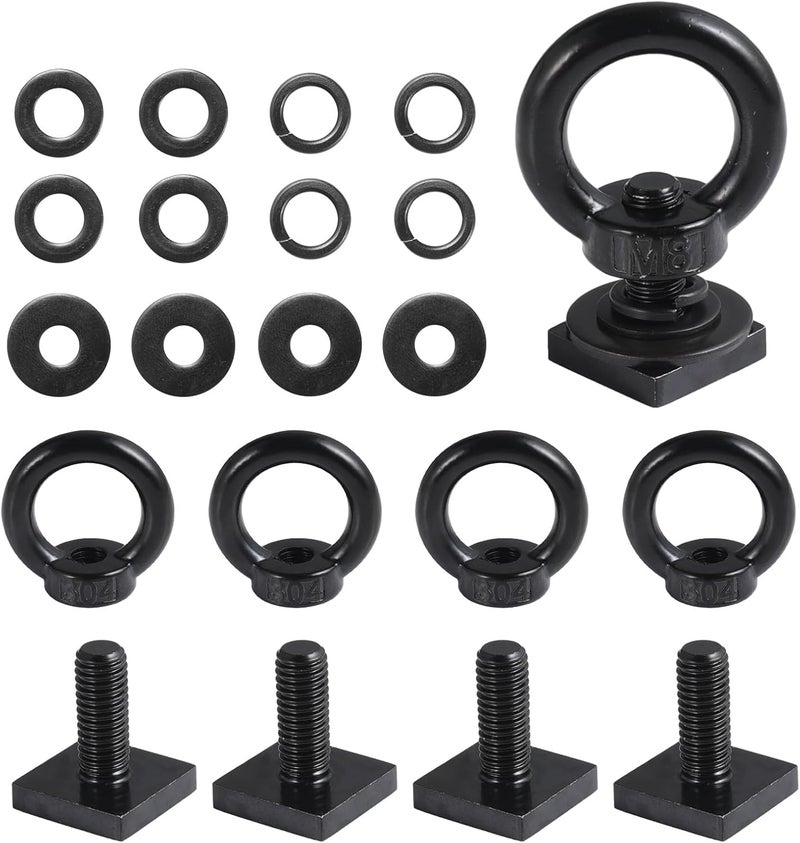moroinriz T Track Mount Tie Down Anchor for Roof Rack, M8 Heavy Duty Ring Shaped Eye Bolt, Stainless Steel T Bolt Eye Nut Tie Down Rings for Holding Bungee Cord, Ropes, Hooks - Image 1